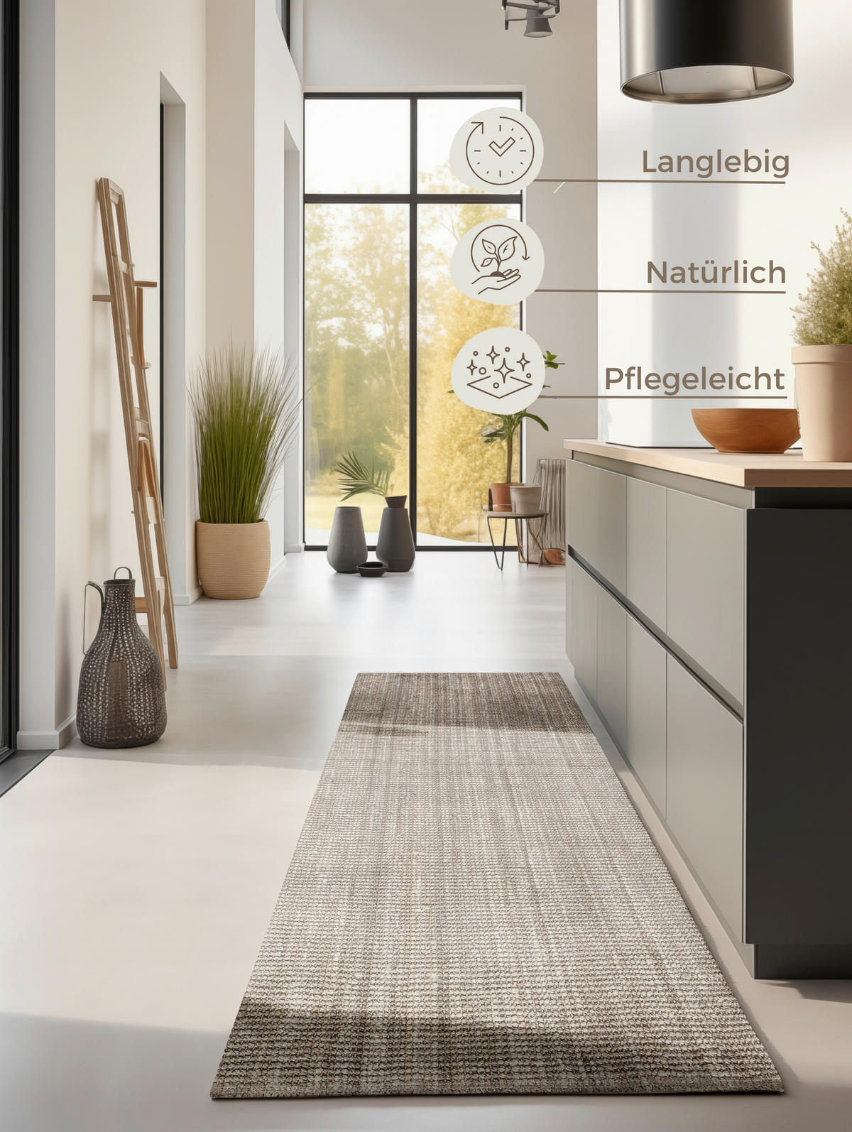 LÄUFER 80/200 cm Bouclé Greige  - Greige, Basics, Textil (80/200cm) - Hanse Home