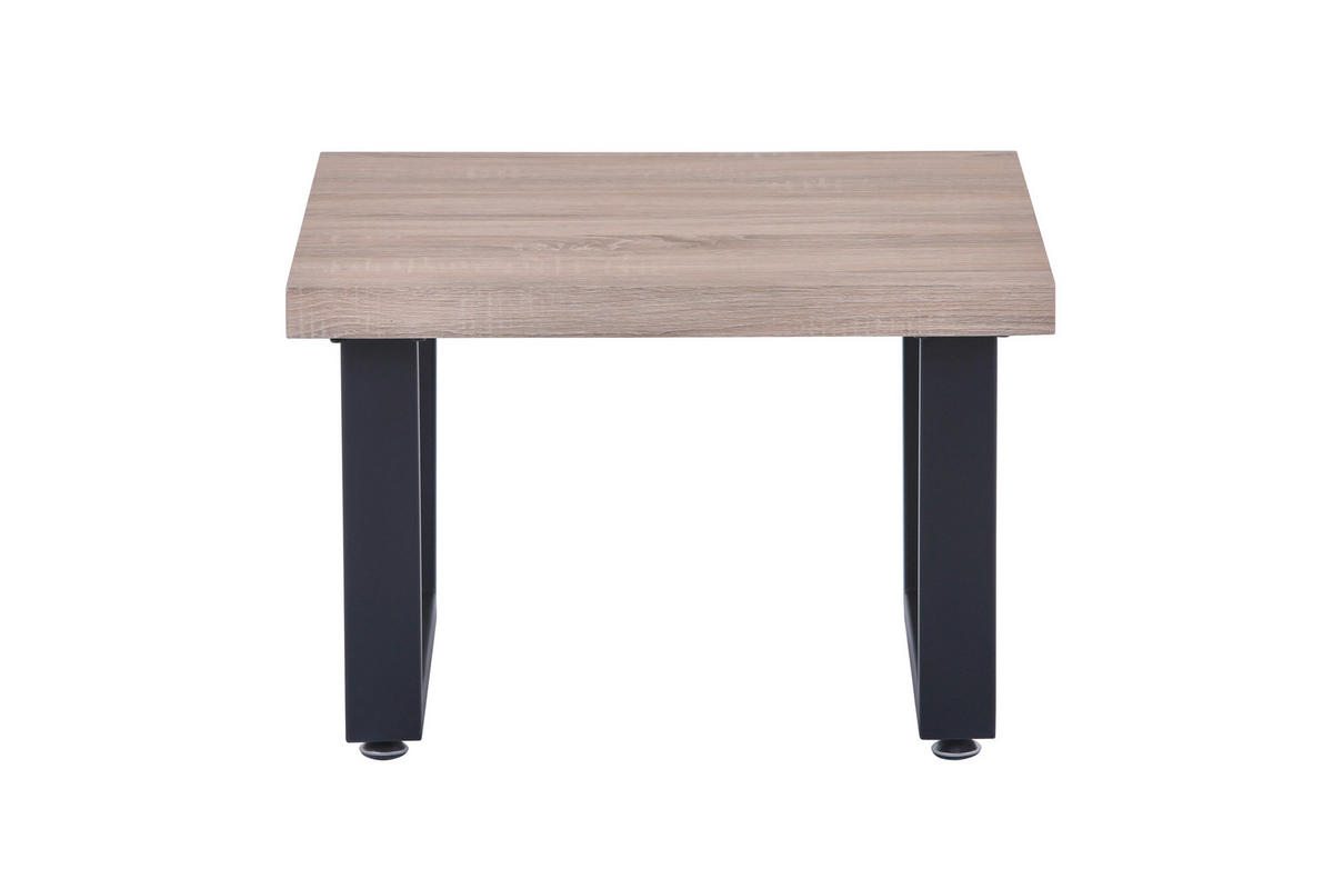 COUCHTISCH 60/60/40 cm quadratisch Naturfarben, Schwarz  - Schwarz/Naturfarben, Design, Holzwerkstoff/Metall (60/60/40cm) - Livetastic
