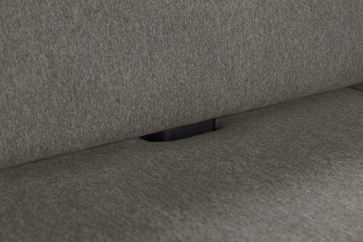 ECKBANK 165/235 cm Webstoff Schwarz, Dunkelgrau Buche massiv   - Dunkelgrau/Schwarz, Basics, Holz/Textil (165/235cm) - Carryhome