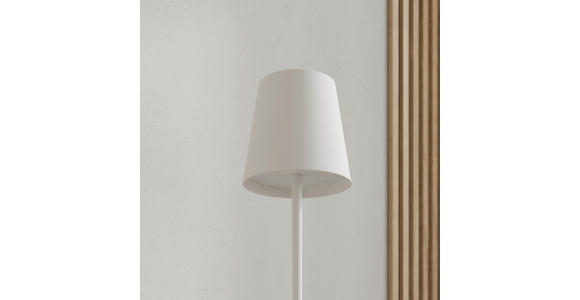 AKKU-STEHLEUCHTE 22/130 cm    - Weiß, Design, Kunststoff/Metall (22/130cm) - Novel
