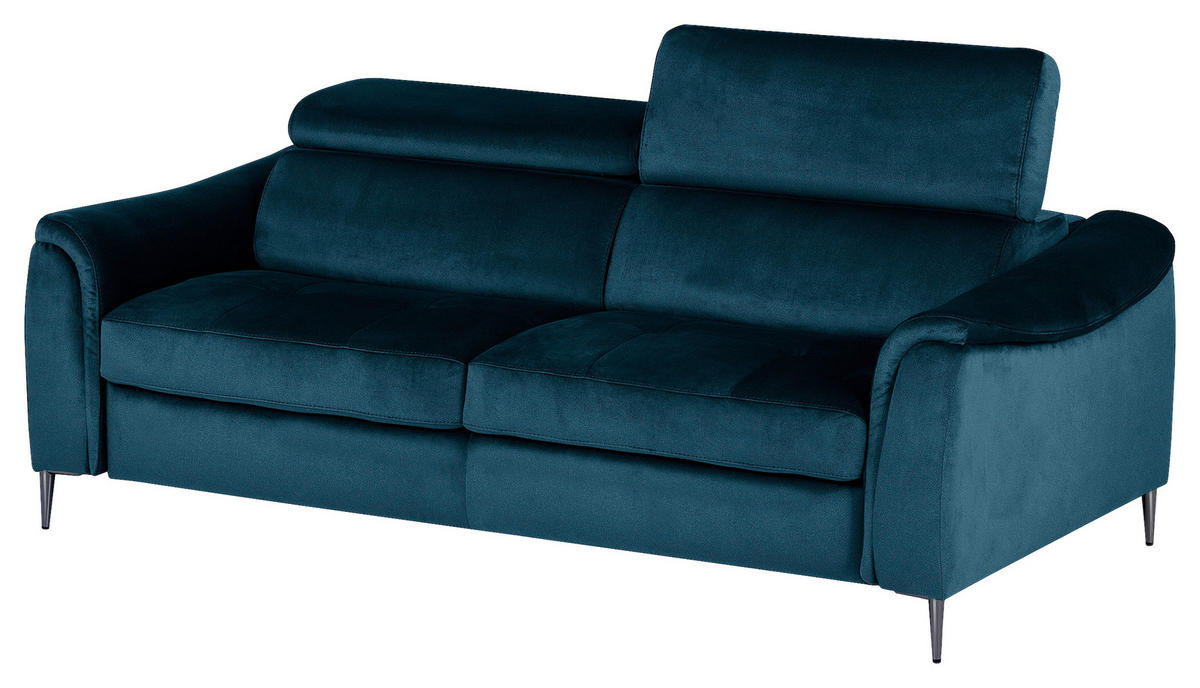 SCHLAFSOFA in Textil Dunkelblau  - Chromfarben/Dunkelblau, Design, Textil/Metall (203/77-98/103cm) - MID.YOU