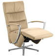 RELAXSESSEL in Leder Cappuccino  - Chromfarben/Cappuccino, Design, Leder/Metall (64/112/80cm) - Cantus