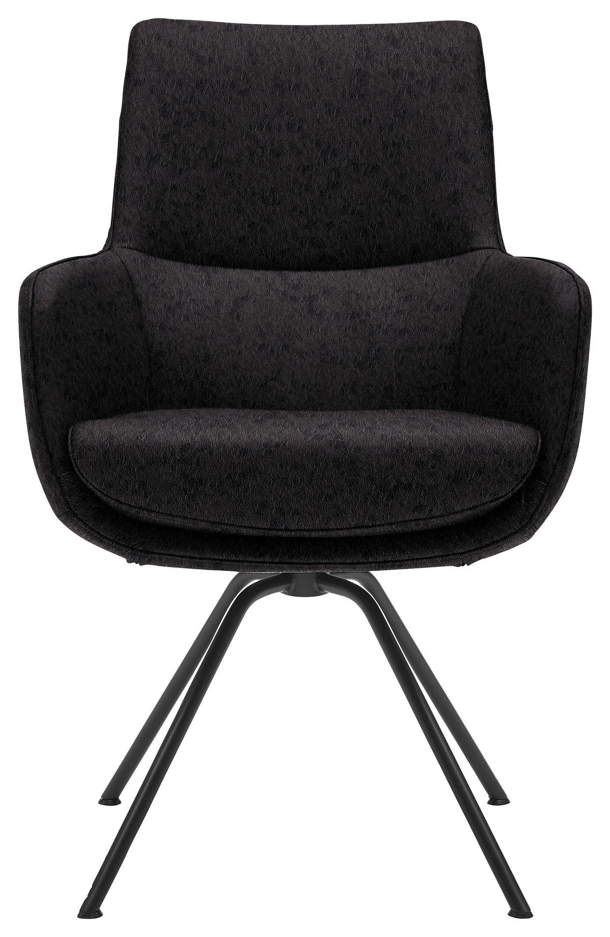 ARMLEHNSTUHL  in Stahl  - Anthrazit/Schwarz, Design, Leder/Metall (60/90/61cm) - Dieter Knoll