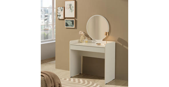 SCHMINKTISCH 90/47/142 cm, Weiß  - Weiß, Design, Glas/Holzwerkstoff (90/47/142cm) - Carryhome