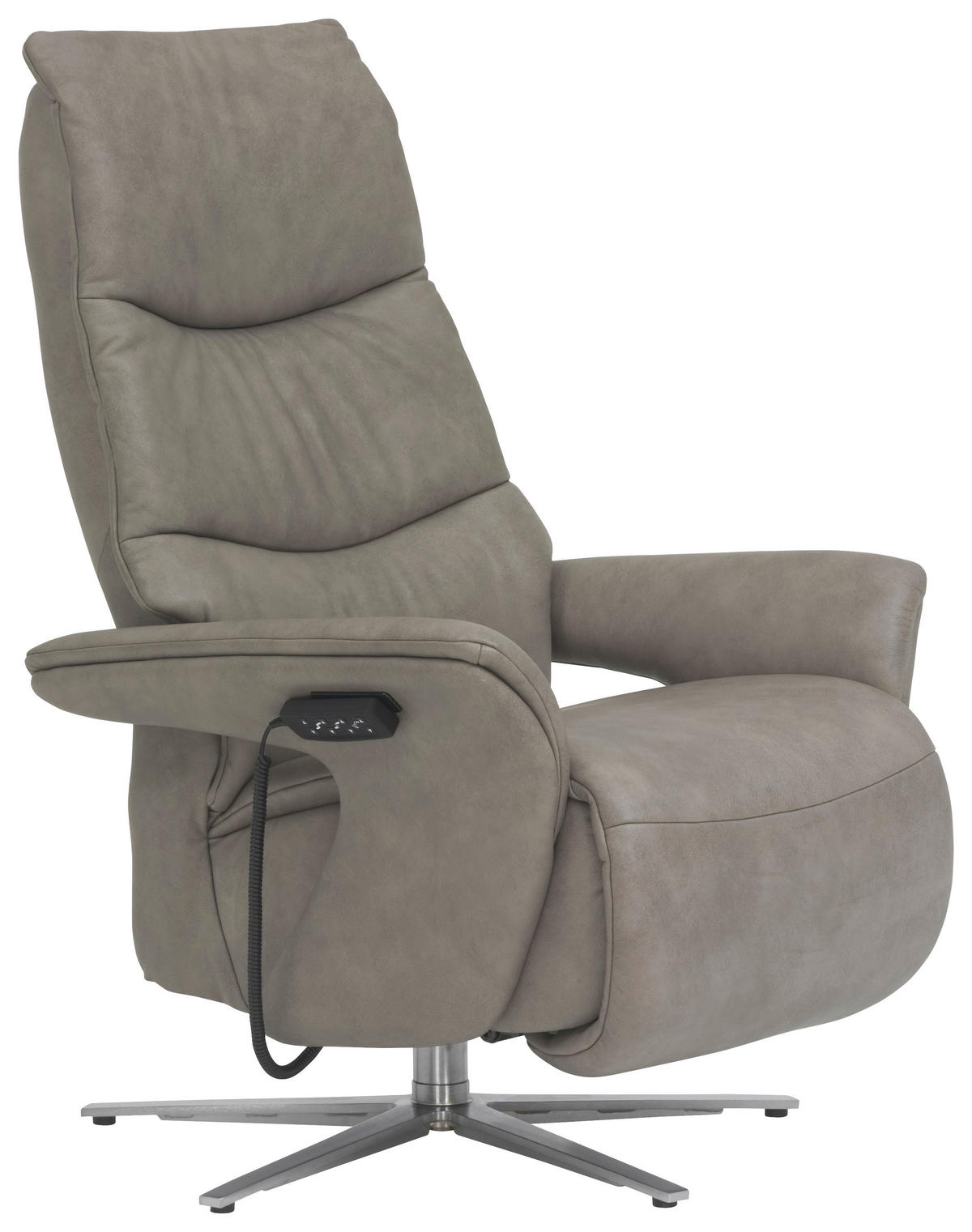 LEŽALNI POČIVALNIK,  siva, črna usnje - siva/črna, Moderno, usnje (72/113/86cm) - Himolla