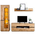 WOHNWAND Wildeiche furniert, massiv, teilmassiv  - Anthrazit, KONVENTIONELL, Glas/Holz (270/203/47cm) - Linea Natura