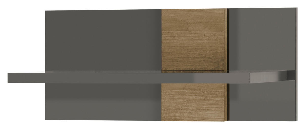 WANDBOARD Eichefarben, Dunkelgrau  - Eichefarben/Dunkelgrau, Basics, Holzwerkstoff (60/25/27cm)