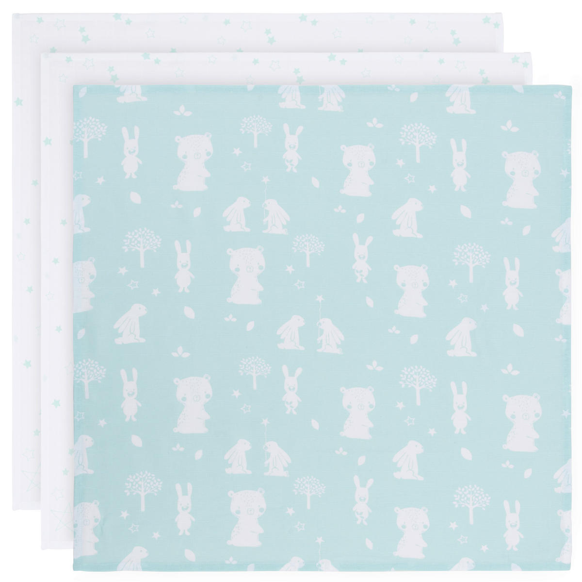 TEXTILPELENKA 3 részes  - fehér/zöld, Basics, textil (80/80cm) - Avelia