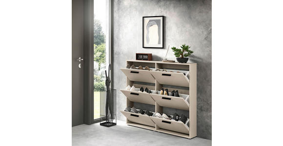 SCHUHKIPPER - Kaschmir/Schwarz, Design, Holzwerkstoff/Kunststoff (116/103/17cm) - Carryhome