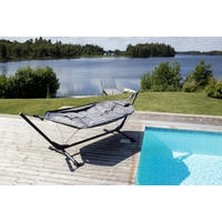 HÄNGEMATTE 115/104/305 cm  - Schwarz, KONVENTIONELL, Textil/Metall (115/104/305cm) - Gardenson
