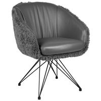 STOL MED ARMSTÖD järn rya äkta läder pigmenterad  - svart/antracit, Design, metall/läder (59,5/83,5/63,5cm) - Belluti