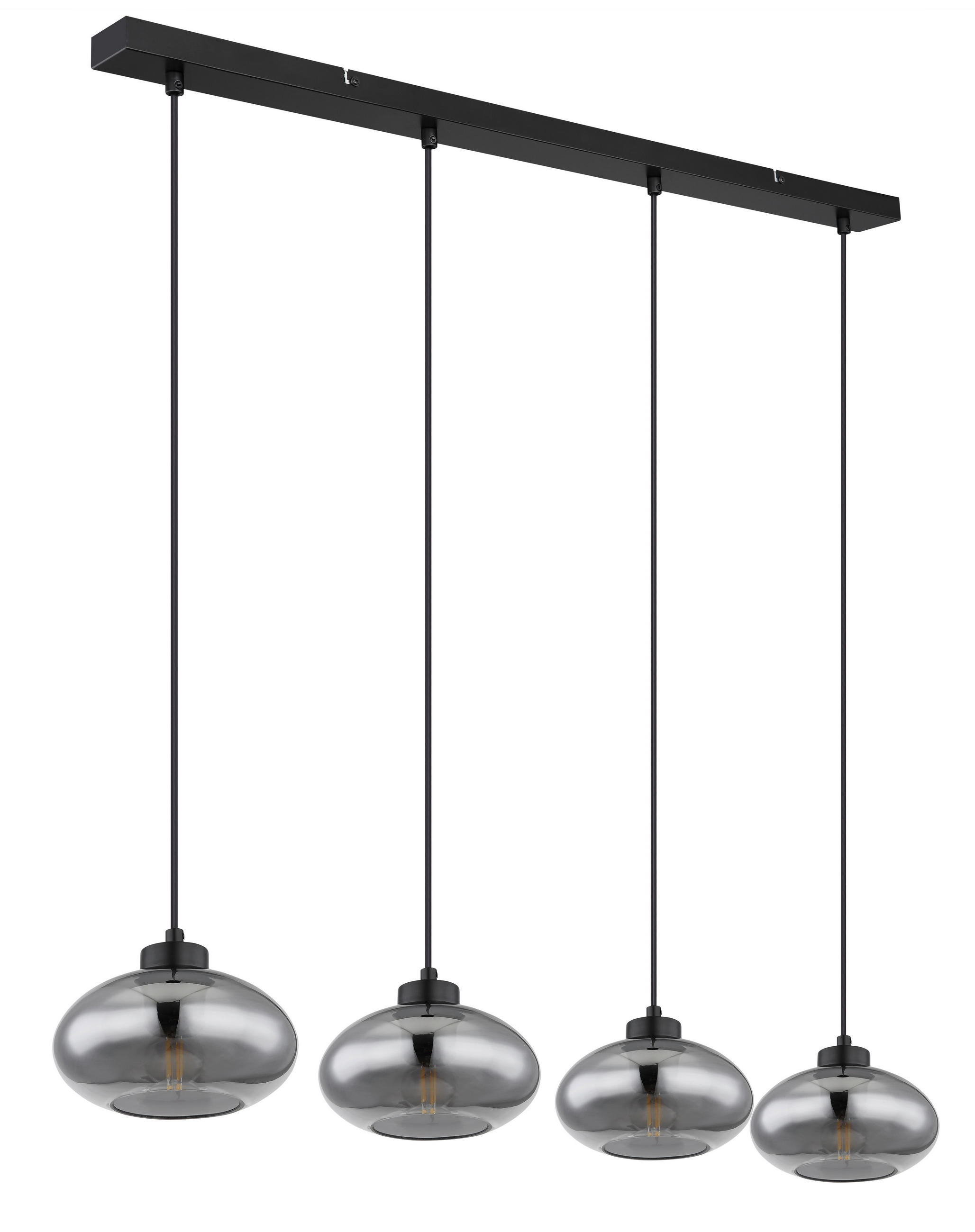 HÄNGELEUCHTE SHAUN 96/18/120 cm   - Schwarz/Grau, Basics, Glas/Kunststoff (96/18/120cm) - Globo
