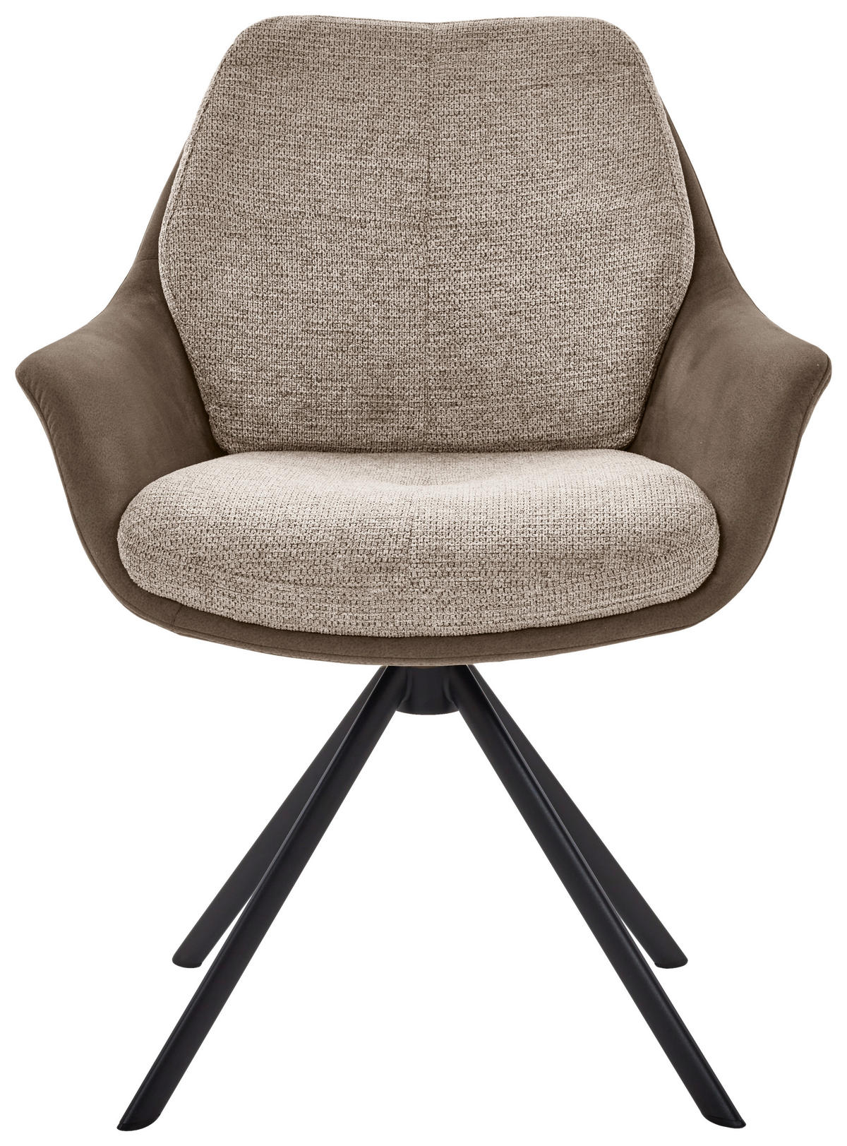 ARMLEHNSTUHL  in Eisen Webstoff, Mikrofaser  - Taupe/Schwarz, Design, Textil/Metall (62/83,5/65cm) - Valnatura