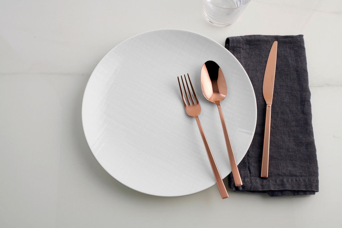 BESTECKSET 24-teilig Edelstahl  - Kupferfarben, Basics, Metall - Sambonet