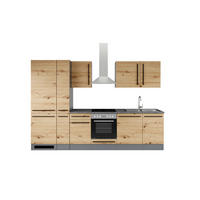 KÜCHENBLOCK 310 cm  in Anthrazit, Eiche Artisan  - Anthrazit/Schwarz, LIFESTYLE, Holzwerkstoff/Kunststoff (310cm) - P & B
