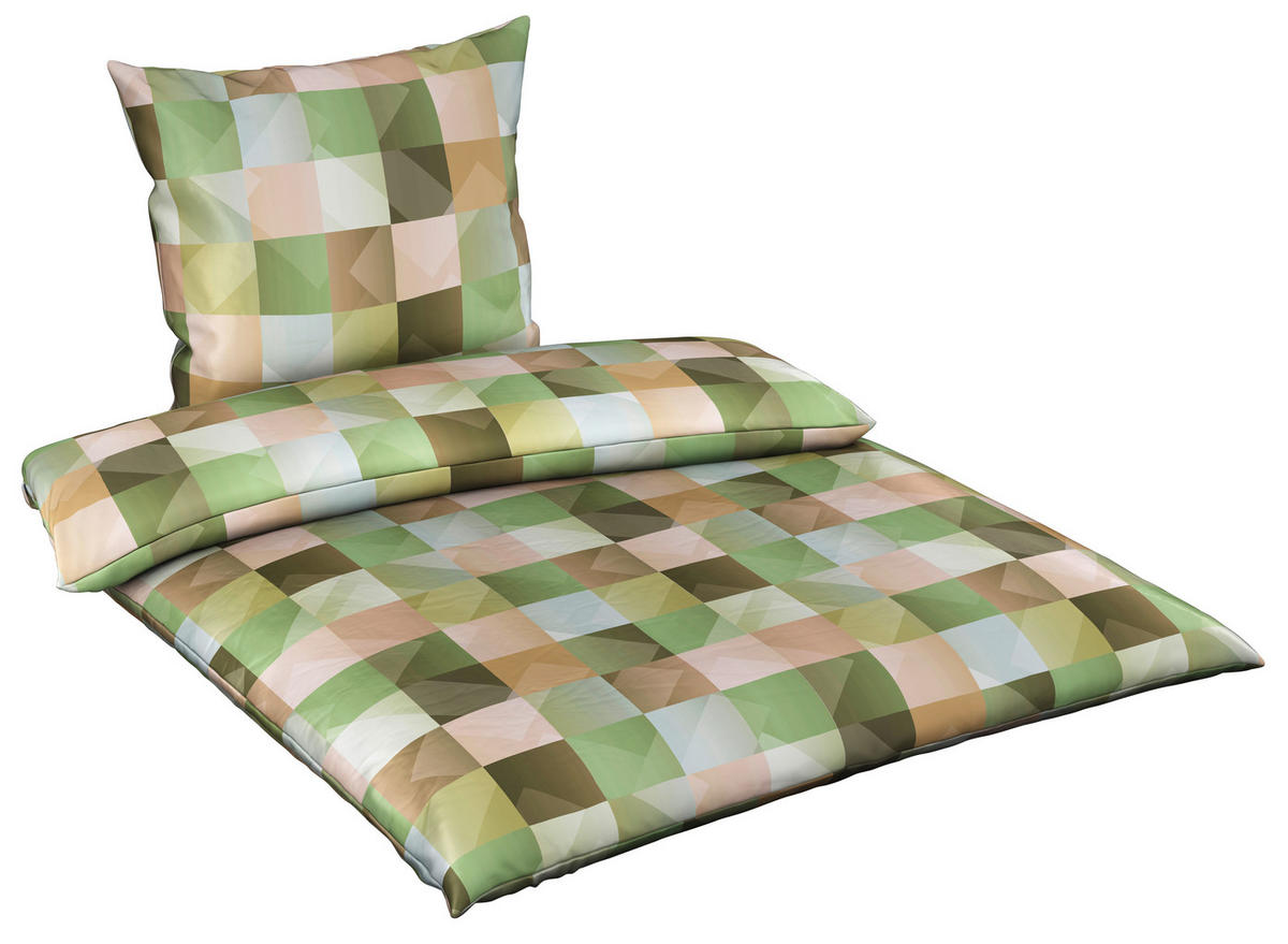 BETTWÄSCHE Javerdat Satin 135/200 cm  - Grün, KONVENTIONELL, Textil (135/200cm) - Novel