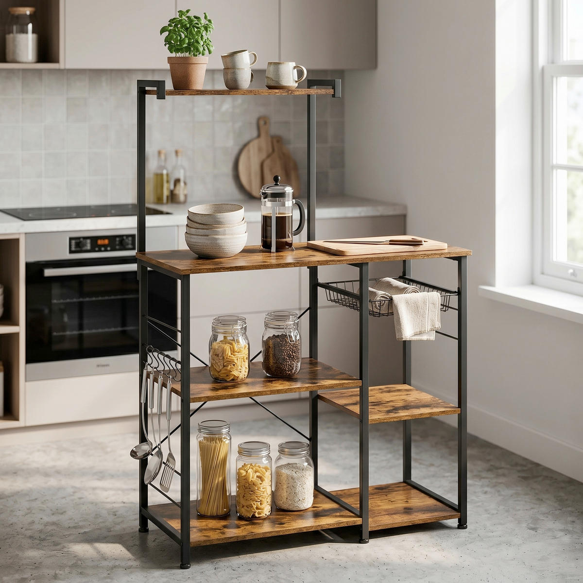 REGAL Schwarz, Dunkelbraun  - Dunkelbraun/Schwarz, Trend, Holzwerkstoff/Metall (90/132/40cm) - MID.YOU