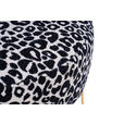 HOCKER in Metall, Textil Schwarz, Weiß, Goldfarben  - Goldfarben/Schwarz, KONVENTIONELL, Textil/Metall (43/45/43cm) - Xora