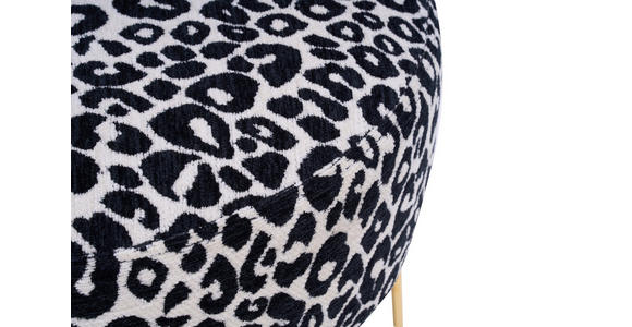 HOCKER in Metall, Textil Schwarz, Weiß, Goldfarben  - Goldfarben/Schwarz, KONVENTIONELL, Textil/Metall (43/45/43cm) - Xora