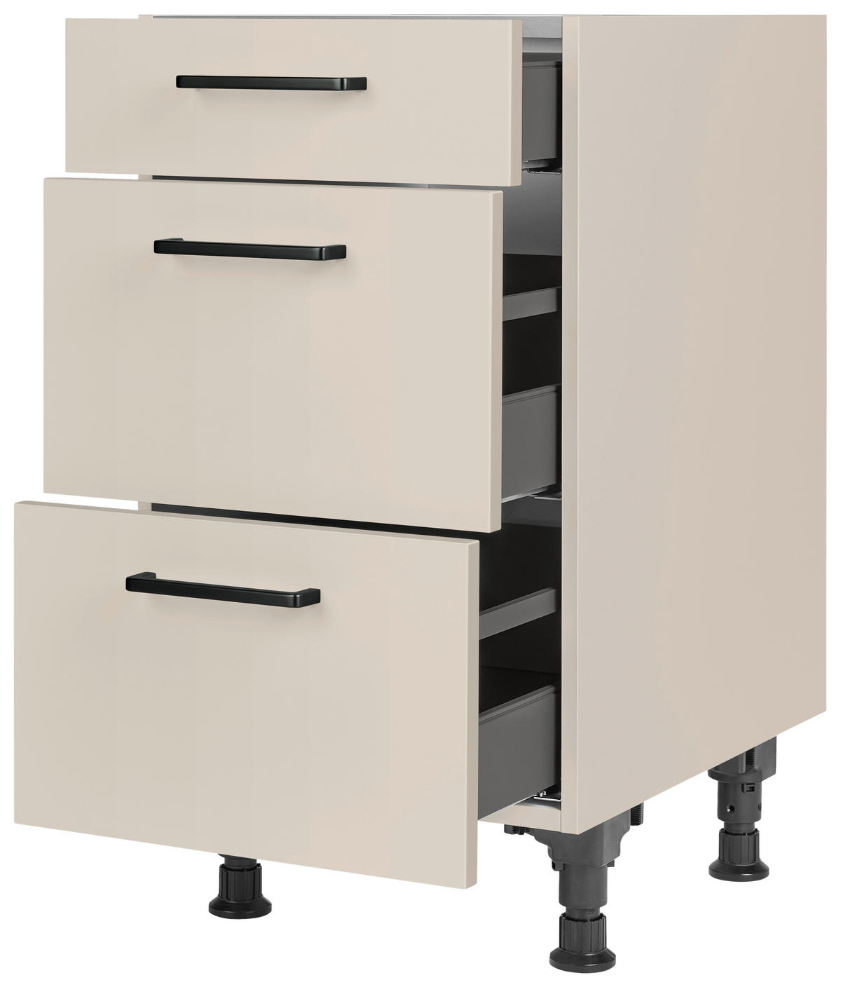 SCHUBKASTENUNTERSCHRANK 45/87/56 cm  in Sandfarben  - Sandfarben/Schwarz, MODERN, Holzwerkstoff/Metall (45/87/56cm) - Nobilia