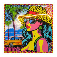 KUNSTDRUCK Frauen Multicolor 55/55 cm  - Multicolor, Trend, Holz/Holzwerkstoff (55/55cm) - Monee