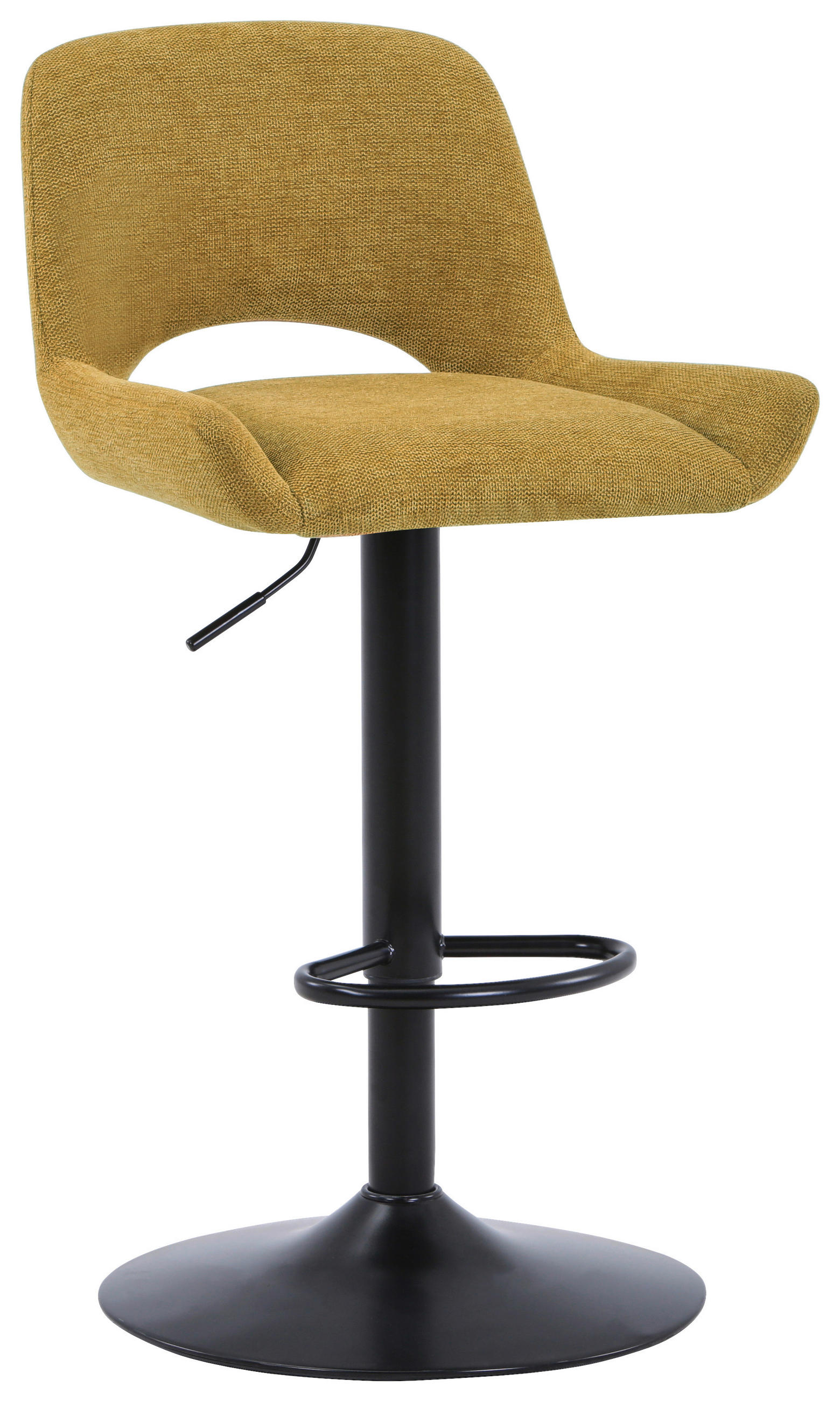 BARHOCKER Webstoff Gelb, Schwarz Eisen  - Gelb/Schwarz, Design, Textil/Metall (49/86.5-108.5/53cm) - Novel