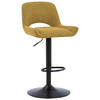 BARHOCKER Webstoff Gelb, Schwarz Eisen  - Gelb/Schwarz, Design, Textil/Metall (49/86.5-108.5/53cm) - Novel