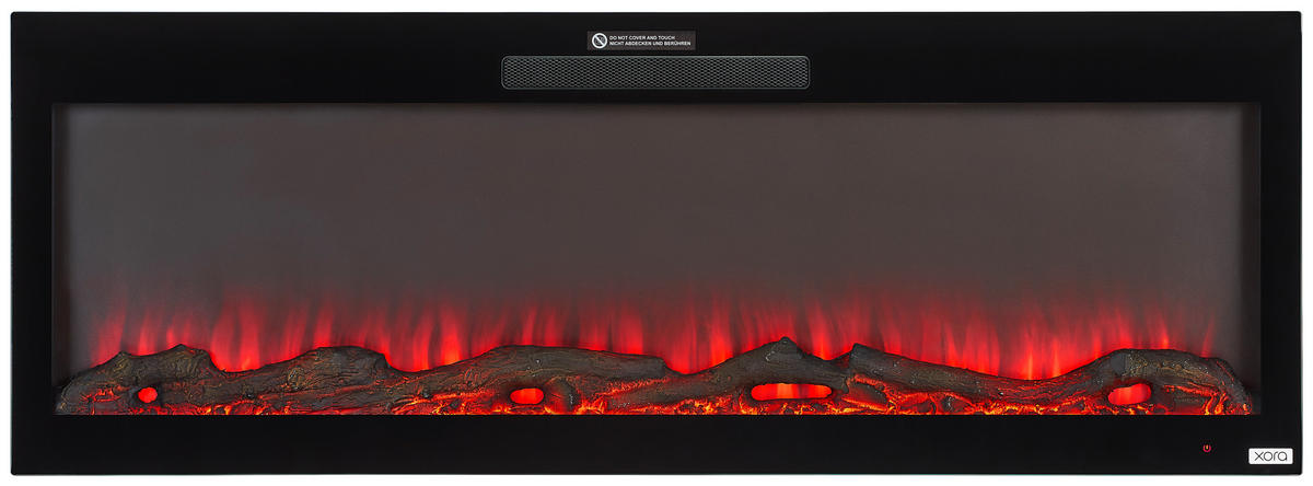 ELEKTROKAMIN - Schwarz, Design, Glas/Kunststoff (127/45,7/12,6cm) - Xora