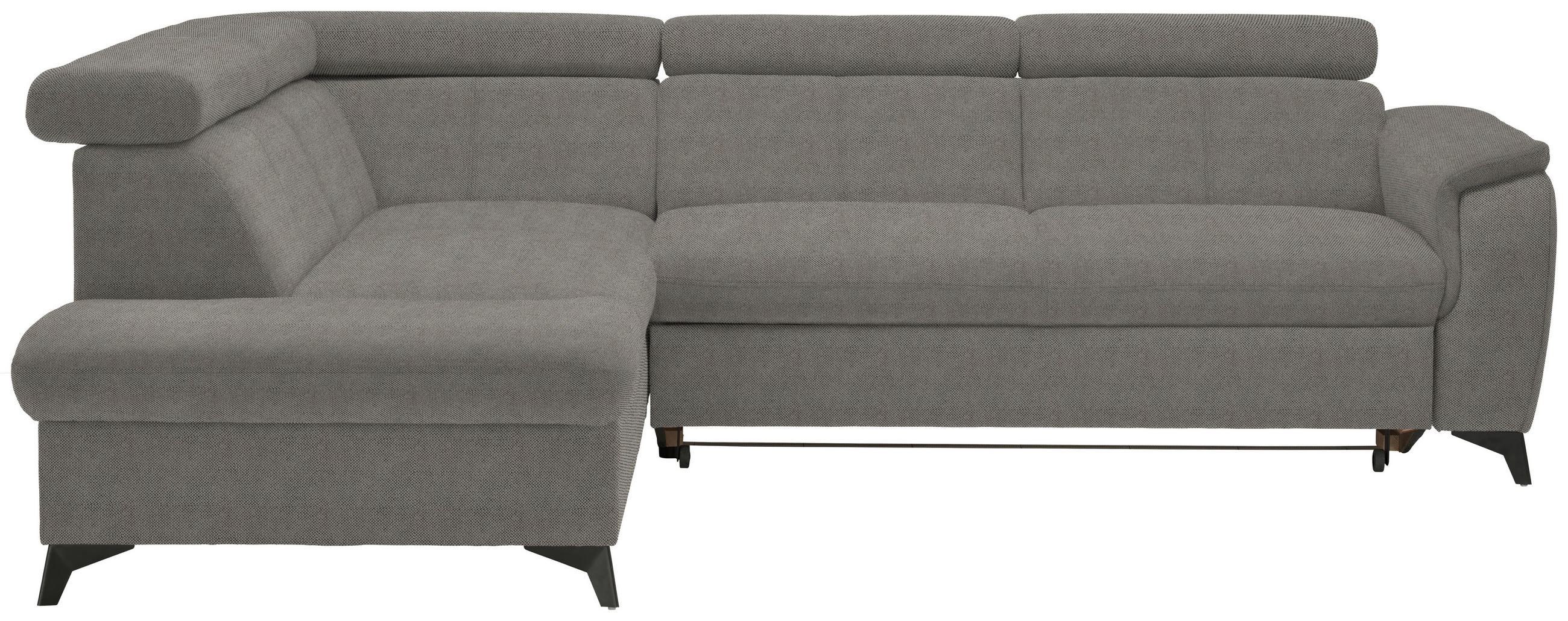 ECKSOFA in Webstoff Grau  - Schwarz/Grau, Design, Textil/Metall (203/260cm) - Stylife