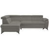 ECKSOFA in Webstoff Grau  - Schwarz/Grau, Design, Textil/Metall (203/260cm) - Stylife