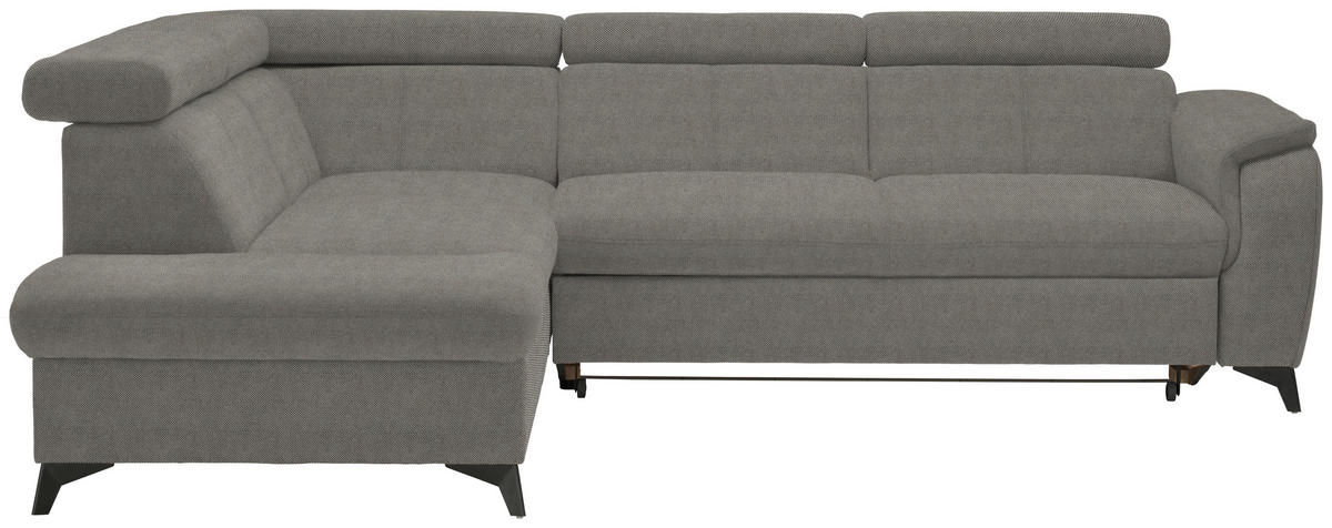 ECKSOFA in Webstoff Grau  - Schwarz/Grau, Design, Textil/Metall (203/260cm) - Stylife