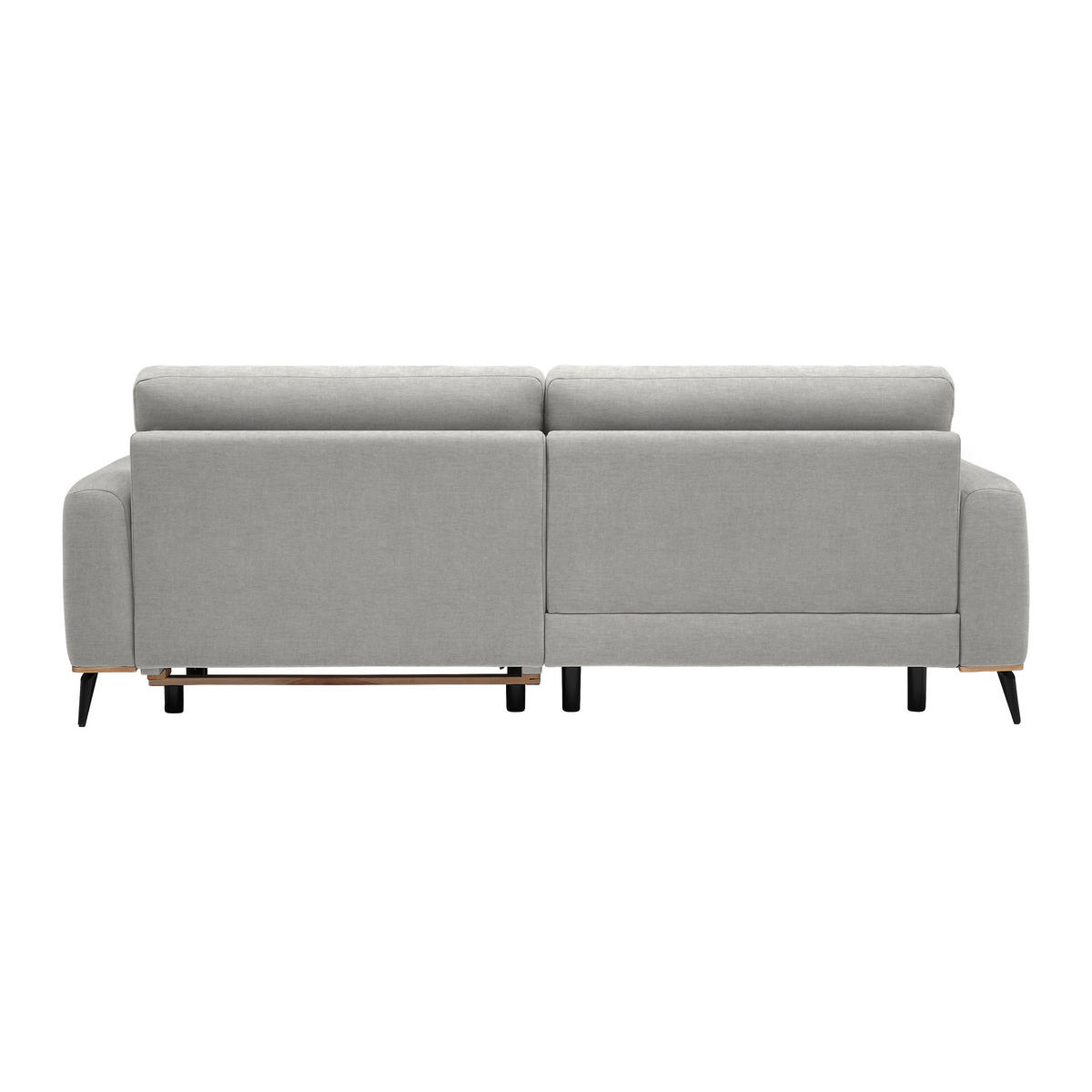 ECKSOFA in Chenille Beige  - Beige/Schwarz, Konventionell, Holz/Textil (167/234cm) - MID.YOU