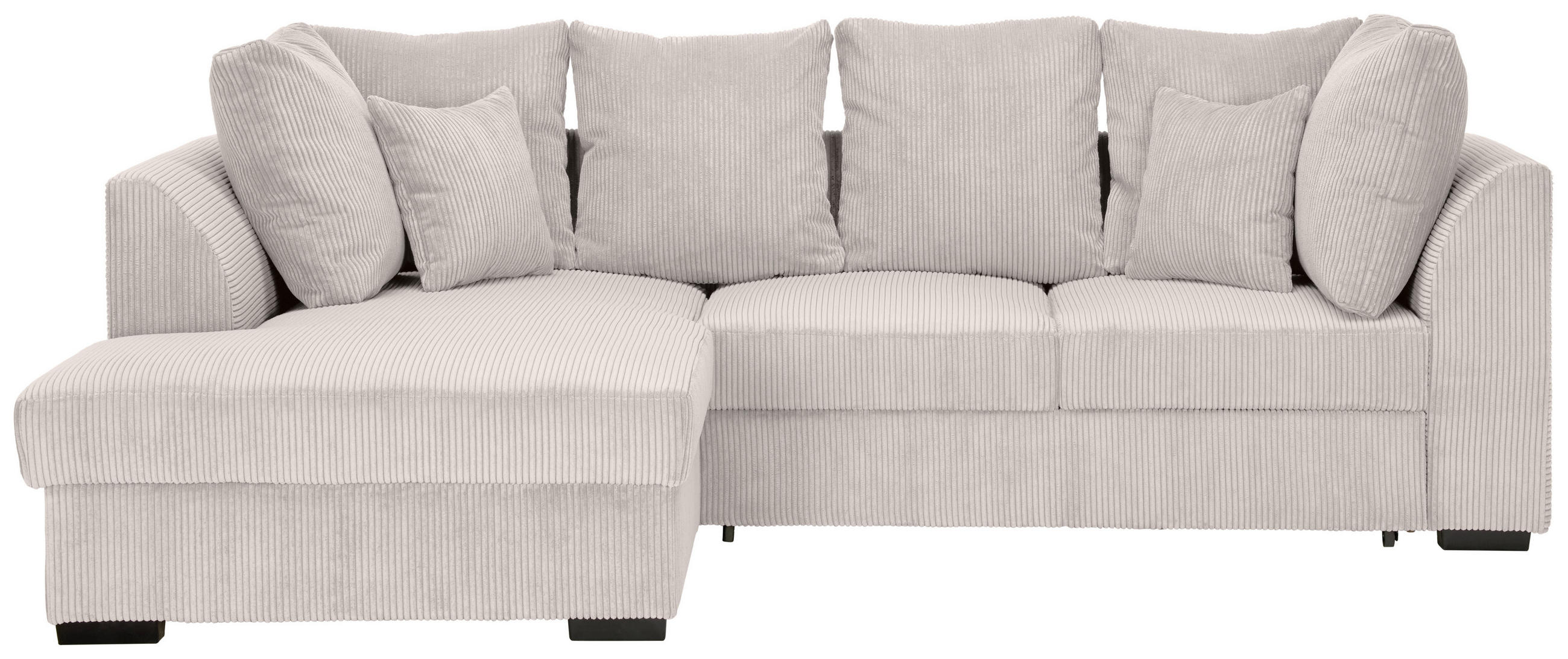 ECKSOFA Cord Beige  - Beige/Schwarz, Design, Kunststoff/Textil (174/259cm) - Cantus