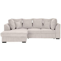 ECKSOFA Cord Beige  - Beige/Schwarz, Design, Kunststoff/Textil (174/259cm) - Cantus
