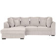 ECKSOFA in Cord Beige  - Beige/Schwarz, Design, Kunststoff/Textil (174/259cm) - Cantus
