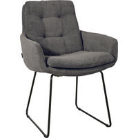 ARMLEHNSTUHL  in Cord  - Anthrazit/Schwarz, Design, Textil/Metall (63/90/69cm) - Johann Jakob