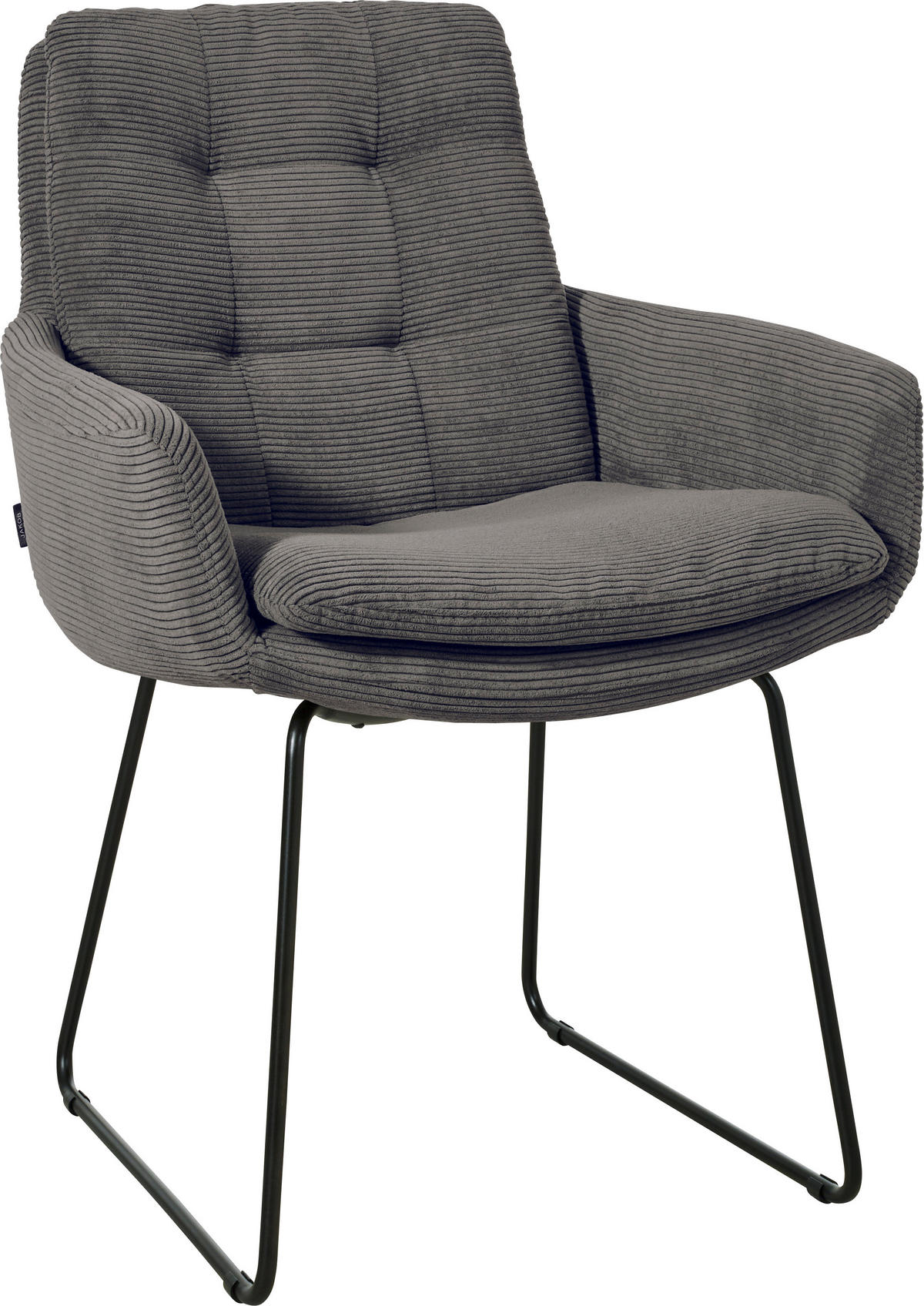 ARMLEHNSTUHL  in Cord  - Anthrazit/Schwarz, Design, Textil/Metall (63/90/69cm) - Johann Jakob