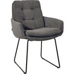 ARMLEHNSTUHL  in Cord  - Anthrazit/Schwarz, Design, Textil/Metall (63/90/69cm) - Johann Jakob