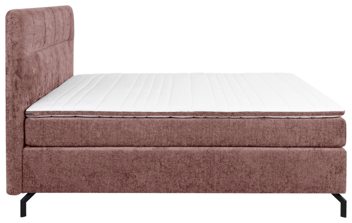 BOXSPRINGBETT 160/200 cm  in Weinrot  - Weinrot/Schwarz, Design, Textil/Metall (160/200cm) - Esposa