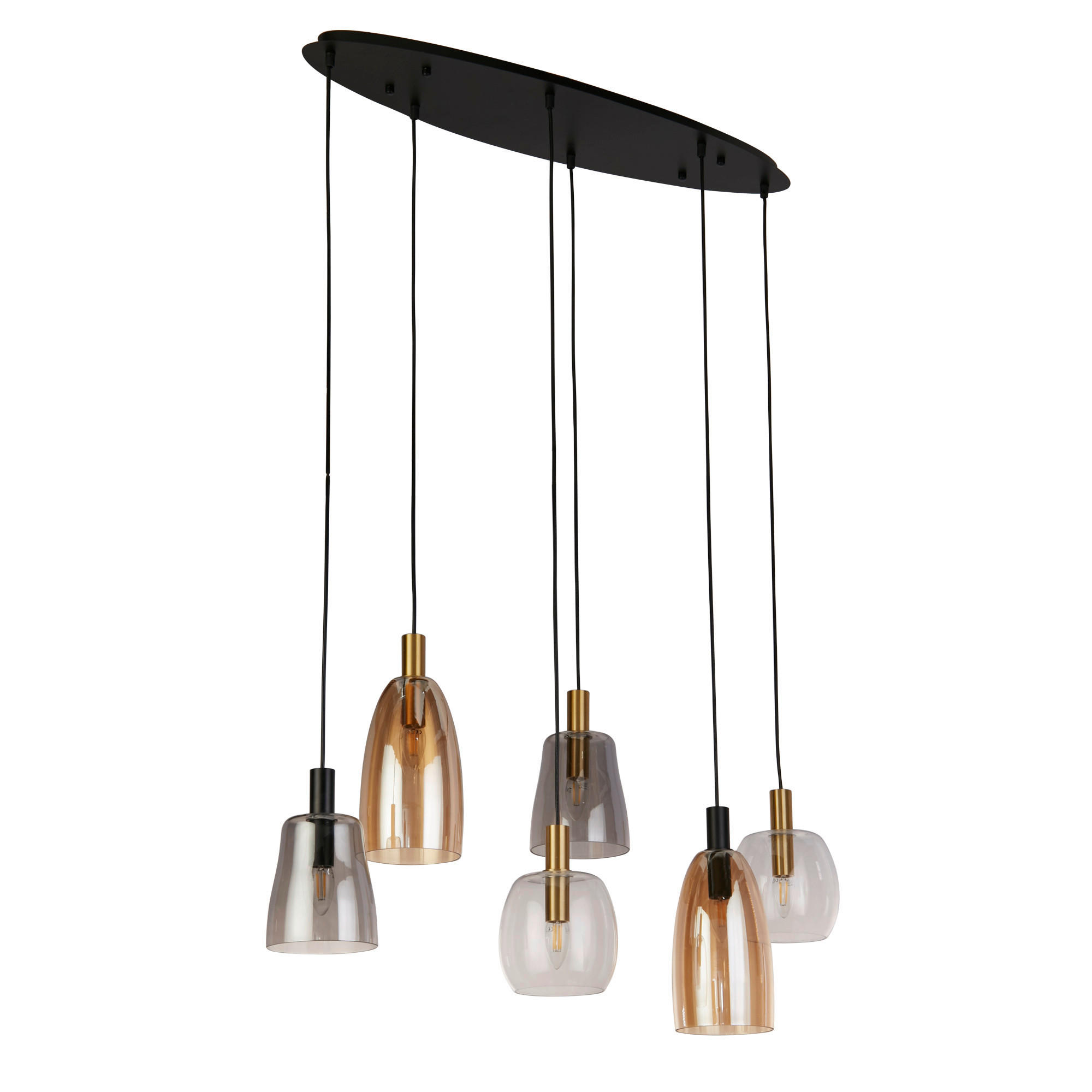 SVJETILJKA VISEĆA  30/95 cm       - crna, Design, staklo/metal (30/95cm)