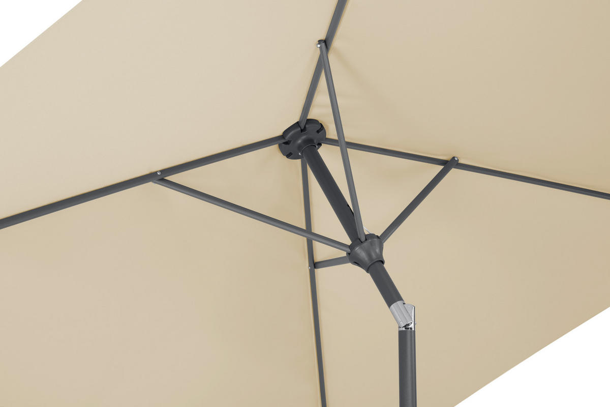 SONNENSCHIRM   - Anthrazit/Naturfarben, Basics, Textil/Metall (210/228/130cm) - Schneider