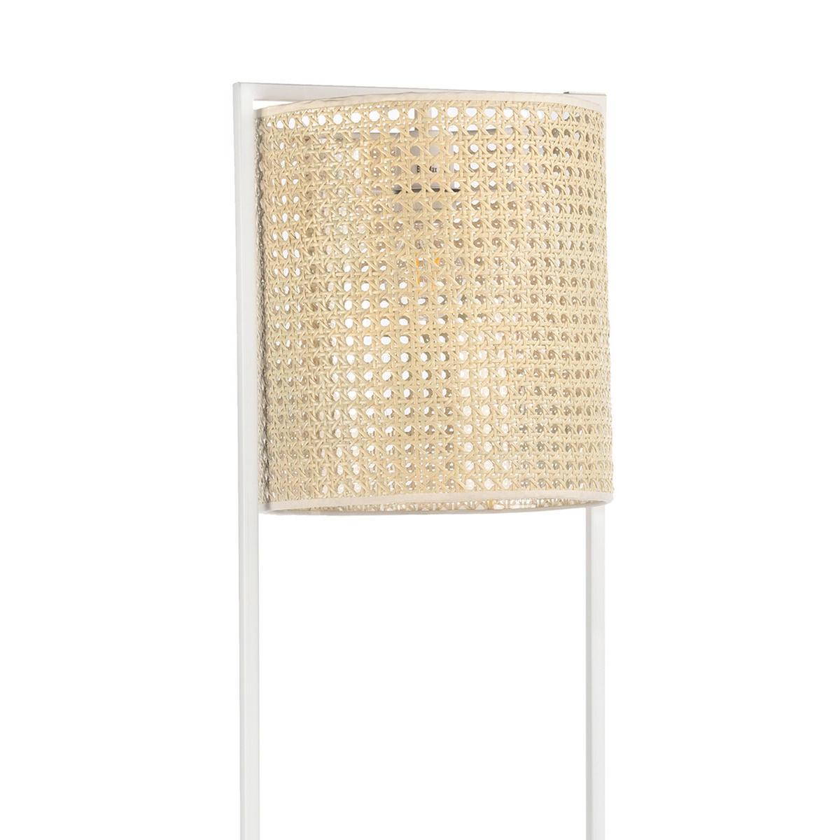 STEHLEUCHTE 5076 AZIZ 29/29/148 cm   - Weiß Hochglanz/Schwarz, Basics, Kunststoff/Textil (29/29/148cm)