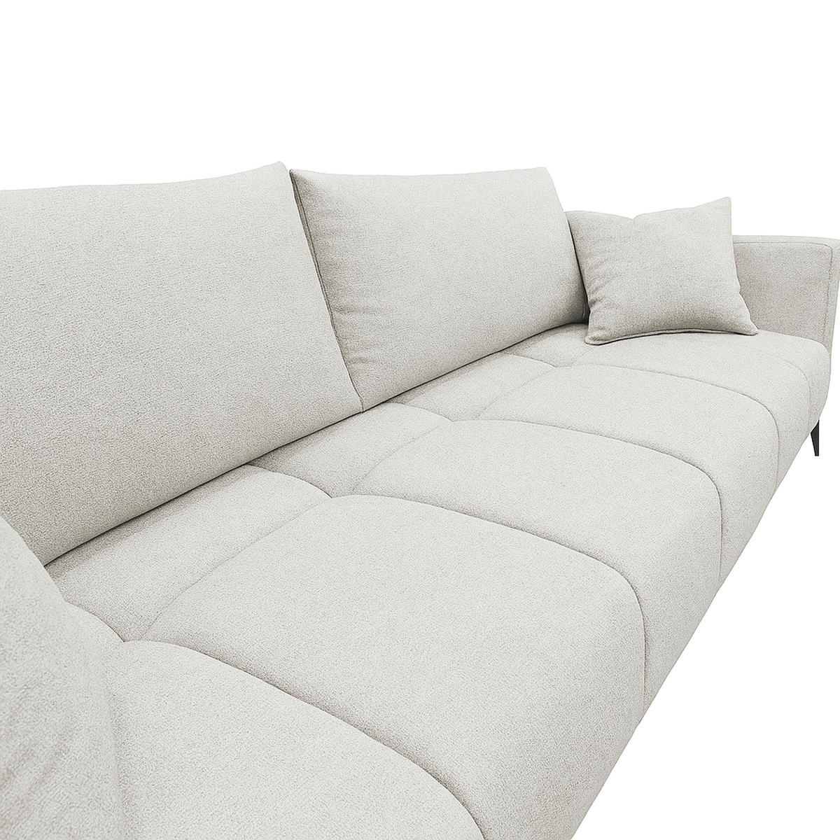 SCHLAFSOFA GRANDE in Chenille Grau  - Schwarz/Grau, Design, Textil/Metall (238/83/98cm) - MID.YOU