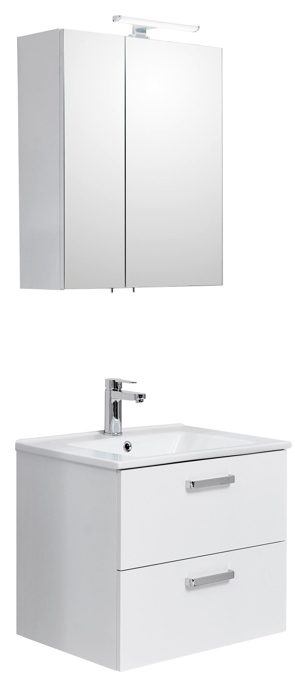 BADEZIMMER 3-teilig  in 65 cm  - Weiß, Design, Glas/Keramik (65cm) - Xora