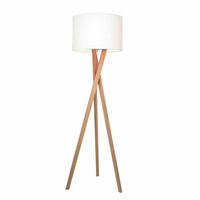 STOJACÍ LAMPA, 45/160 cm  - bílá/barvy dubu, Design, textil (45/160cm) - By Rydéns