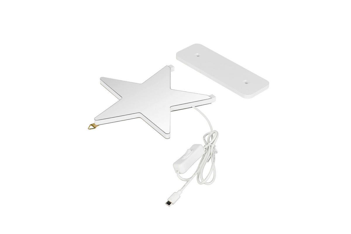 LED-WANDLEUCHTE Etoile 20/20/6 cm  - Weiß, LIFESTYLE, Kunststoff (20/20/6cm)