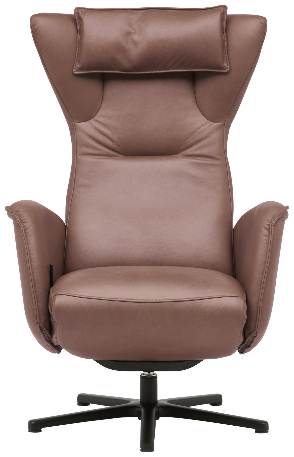 RELAXSESSEL Leder Rotbraun  - Rotbraun/Schwarz, Design, Leder/Metall (75/106/86cm) - Valdera
