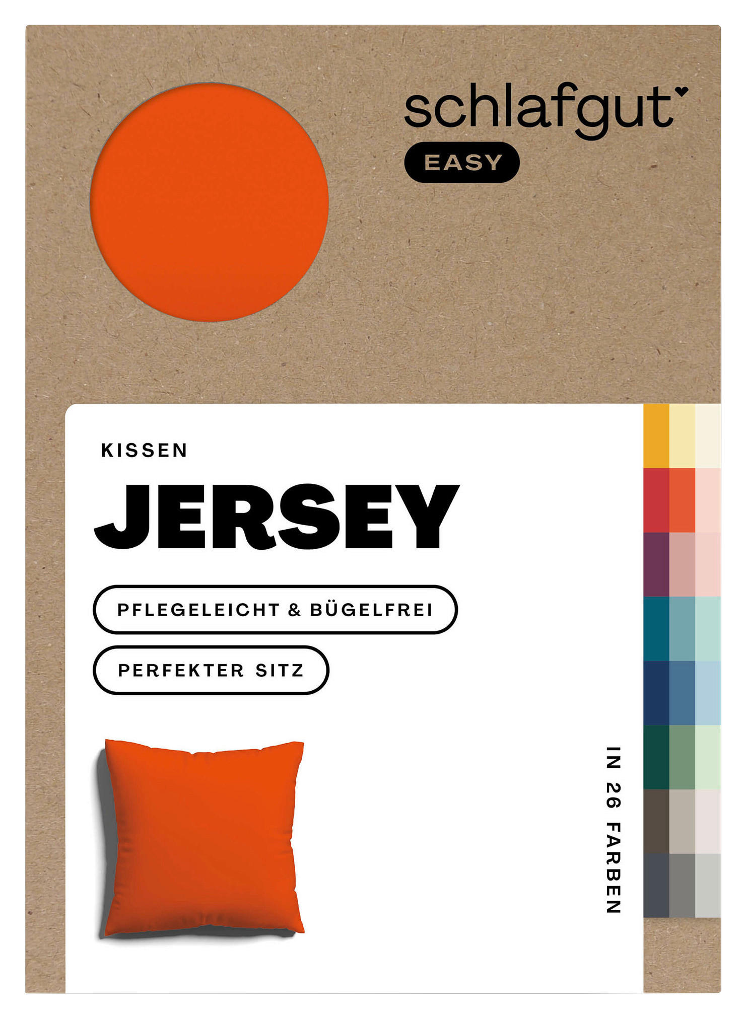 KISSENHÜLLE EASY JERSEY 40/40 cm  - Orange, Basics, Textil (40/40cm) - Schlafgut