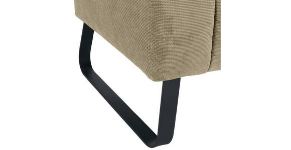 SITZBANK in Textil Taupe  - Taupe/Schwarz, Design, Textil/Metall (195/87/77cm) - Novel