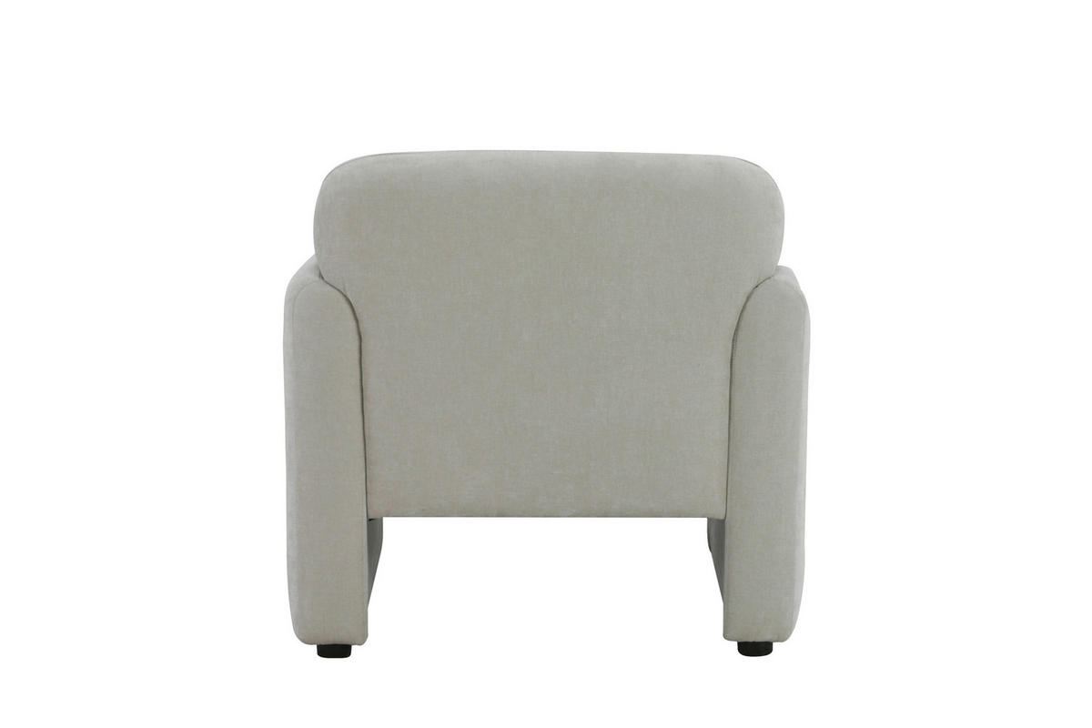 SESSEL in Samt Creme  - Creme/Schwarz, Design, Kunststoff/Textil (83/83/76cm) - MID.YOU